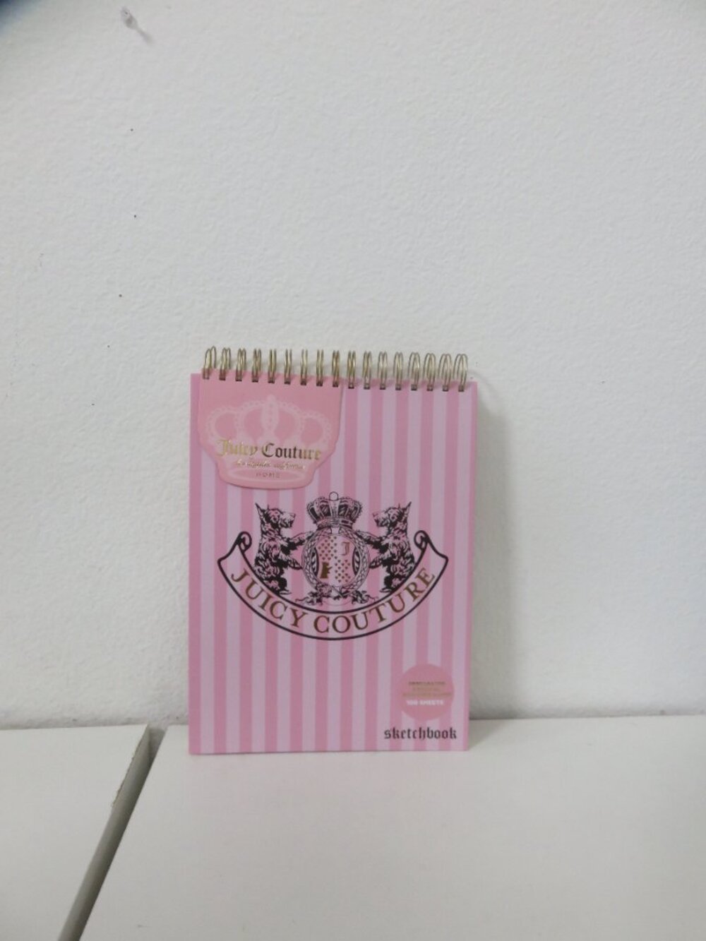 (#134) Juicy Couture Hardcover  Pink with Stripes and Scotties Sketchbook